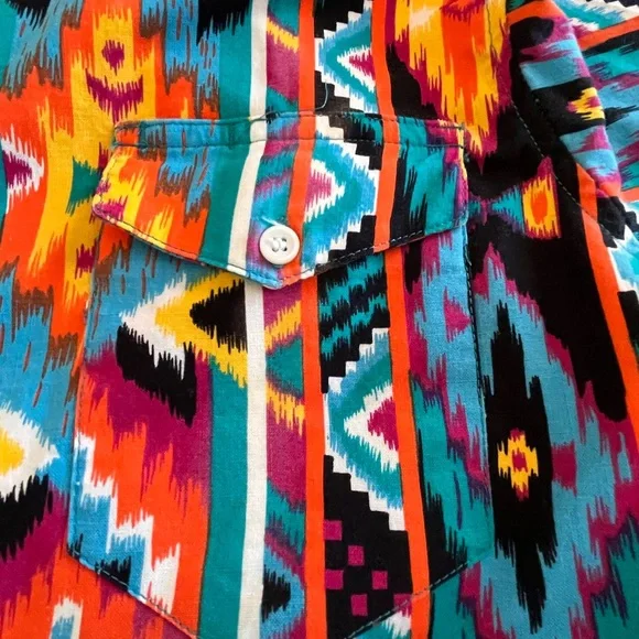 Wrangler Men's Brushpopper Southwestern Pearl Snap Shirt SEE DESCRIPTION - Picture 11 of 15